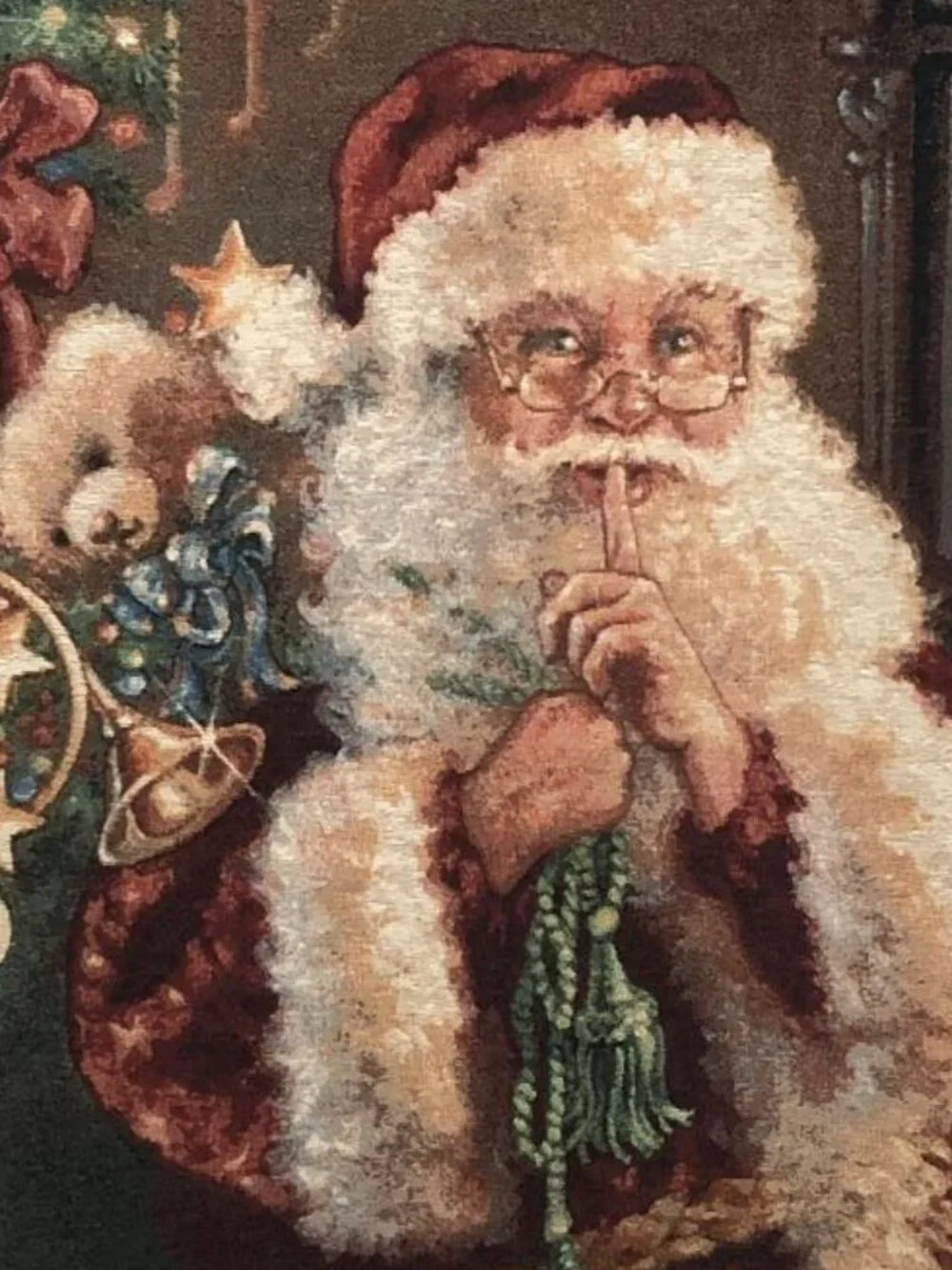 Santa Claus Christmas Tapestry Wall Hanging by Dona Gelsinger Made in the USA